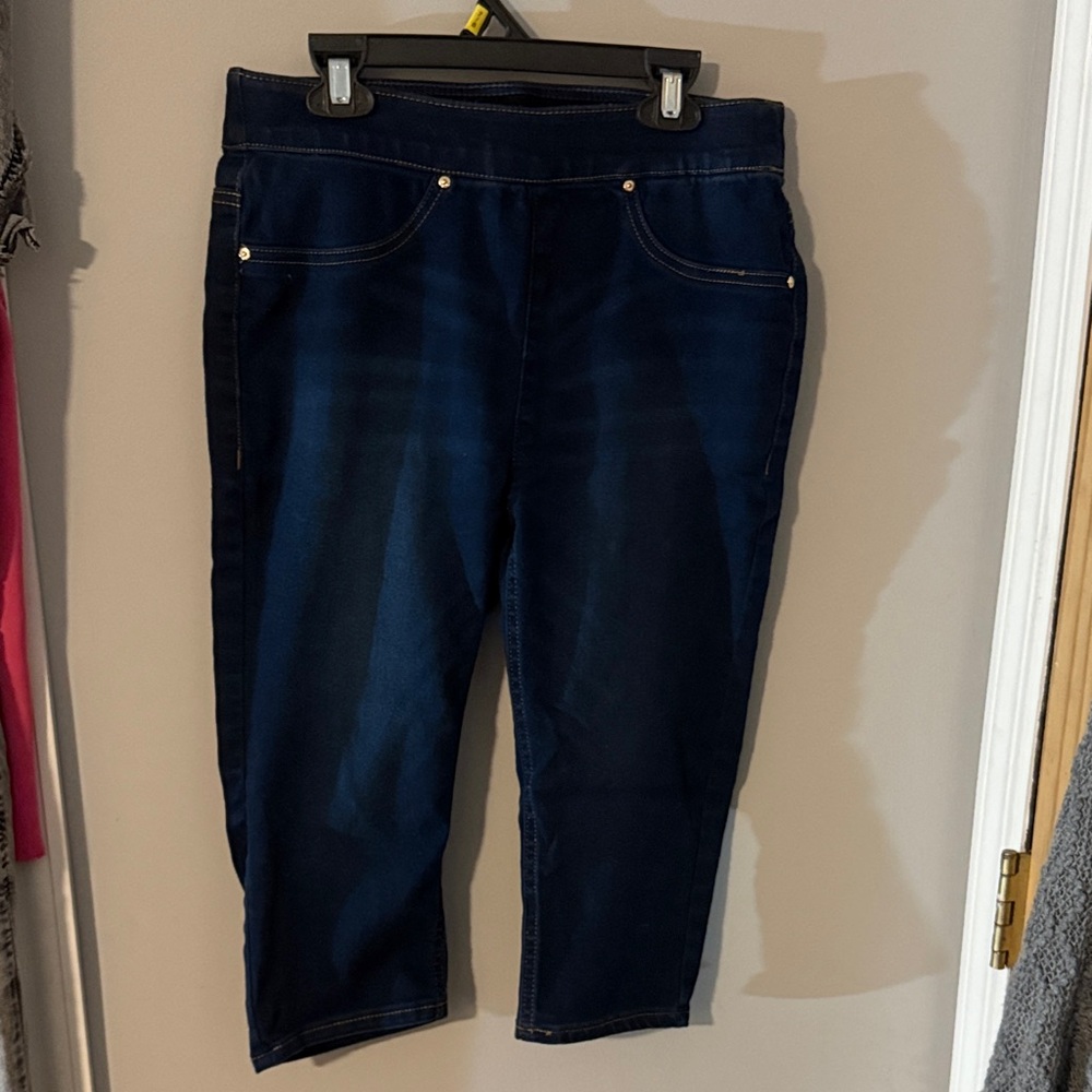 Seven7 Dark Blue Ankle Jeans